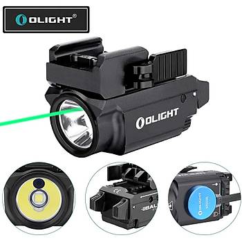 OLIGHT Baldr Mini 600 Lmen Yeil Lazerli Profesyonel Silah Fener ve Lazeri Siyah