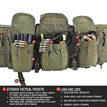 Us Double Carbine Case 47 inç Green