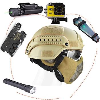 US MICH 2000 TAKTİK KASK 3 LÜ SET COYOTE