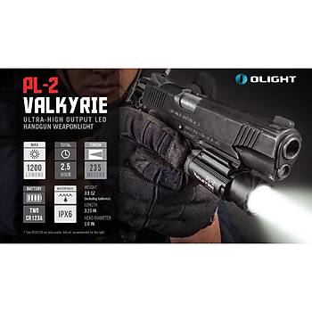 Olight PL-2 VALKYRIE Black Profesyonel Silah Feneri