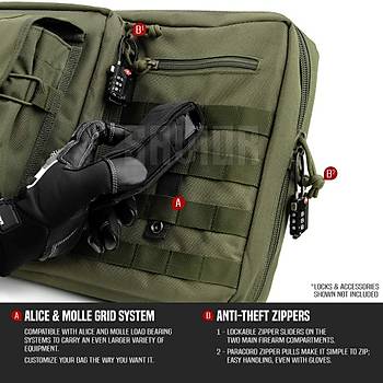 Us Double Carbine Case 47 inç Green