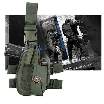 Tactical drop leg pistol holster Green