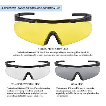 Tactical Eyewear 3 Balistik At Gzl Siyah ereve