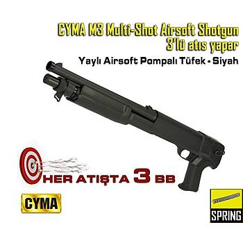 CYMA M3 Multi-Shot Airsoft Shotgun Pompalý - 3Lü atýþ yapar