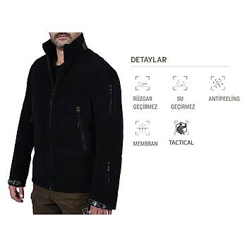 Su Geirmez Taktik Lamine Polar Mont Siyah
