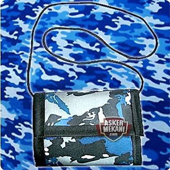 BLUE CAMO BOYUN ASKILI CÜZDAN