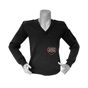 BLACK PULLOVER V YAKA YN KAZAK