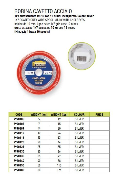 LİNEAEFFE 7990105 5KG ÇELİK TEL 10MT