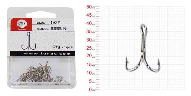 IGNE DFT 3553 TREBLE HOOK NO:1/0 1/25