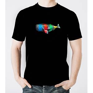 KA�ALOT ORGAN�K BASKILI S�YAH T-SHIRT