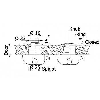 38.36.180 K�L�T ���N BUTON & HALKA. DEL�K � 26 MM KARE/KROMAJ