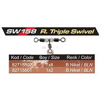 PROTACKLE SW158 ROLLNG TRPLE SWVEL 7X8 L FIRDND (12 ADET)