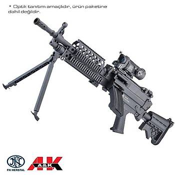 AK FN Lisansl MK46 ''Featherweight'' AG Airsoft Makinal Tfek Siyah