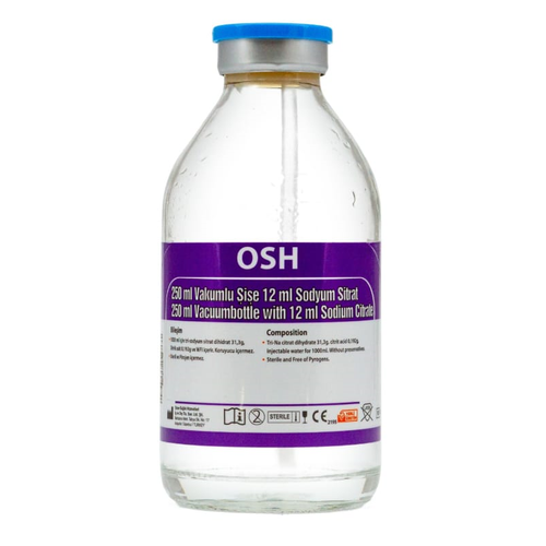 OSH Vakumlu Sitratl Cam ie 250 ml. (10 Adet)
