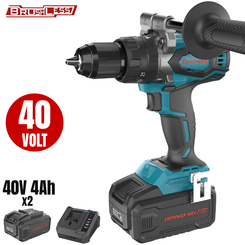 CATPOWER CAT4411SET KÖMÜRSÜZ AKÜLÜ DARBELİ VİDALAMA Lİ-İON 40V 150NM +( 4.0 ah AKÜ 2 ADET)+(Hızlı Şarj Cihazı)