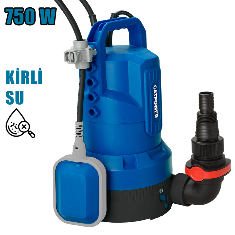 CATPOWER CAT674 DALGIÇ POMPA KİRLİ SU 750W 3 KADEME TABAN 15 TON