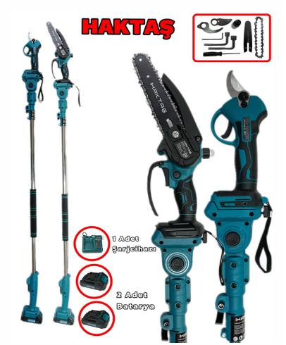 HAKTAŞ 3LÜ EKO BUDAMA SETİ (30MM MAKAS + 6" TESTERE + UZATMA KOLU)