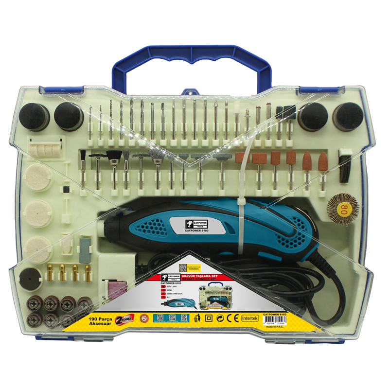 CATPOWER CAT8103 GRAVÜR TAŞLAMA 135W SET 190 PARÇA