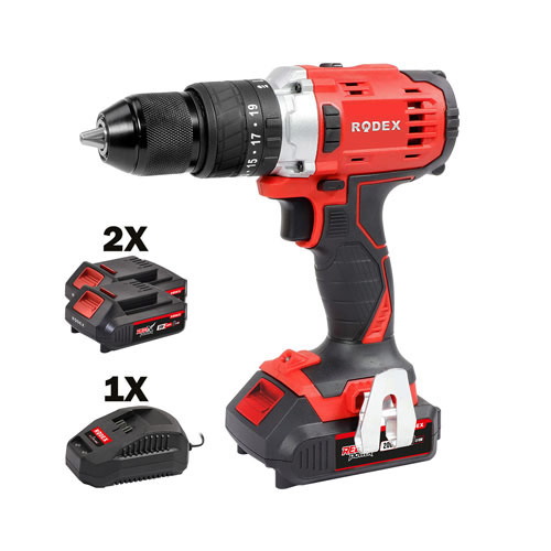 RODEX RPX2320F AKÜLÜ DARBELİ MATKAP 13MM 50NM 2 VİTES 20V 2X20V 2.0Ah ÇANTALI AKSESUARLI