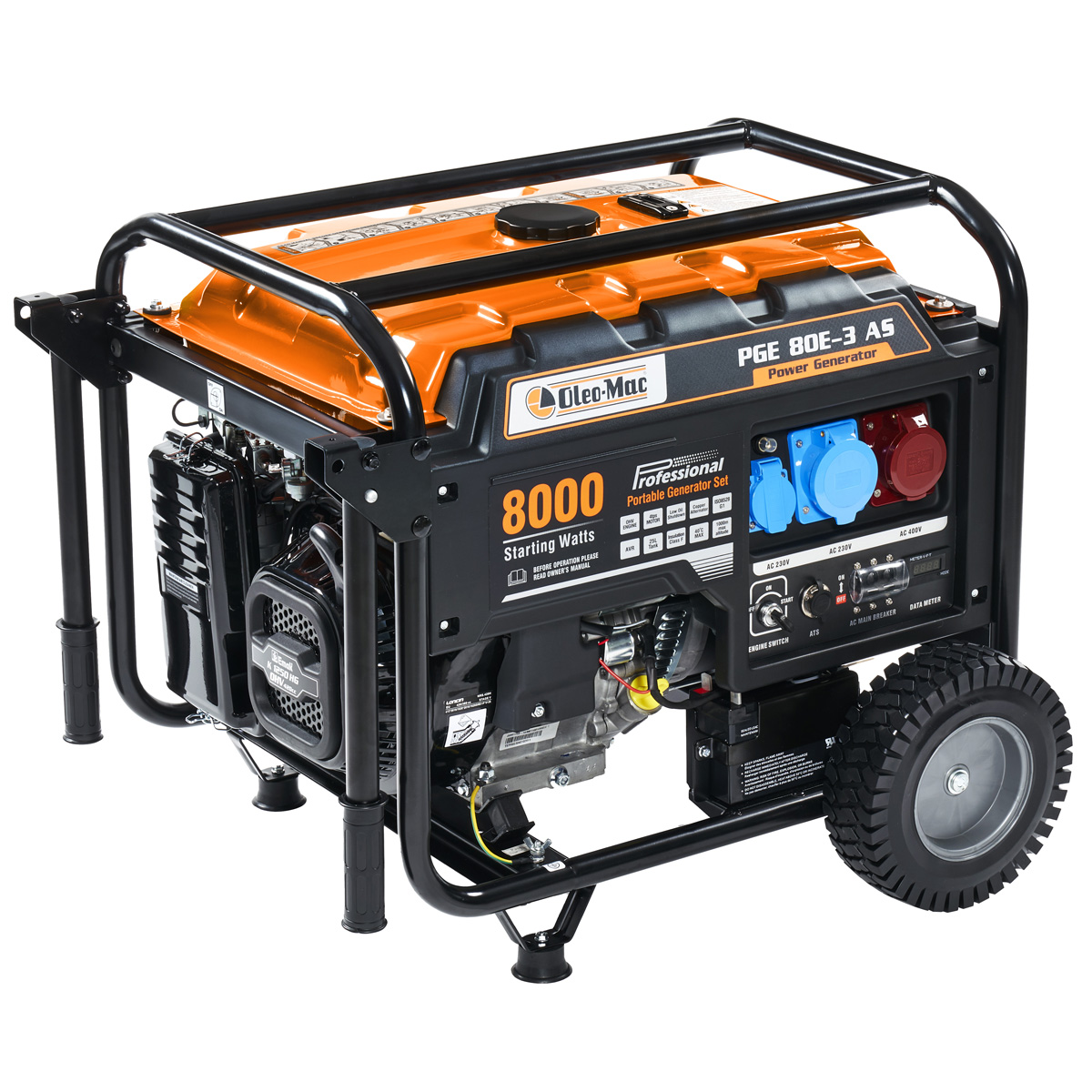 OLEOMAC PGE 80E-3 EUR5 JENERATÖR 8,12 kVA MARŞLI DUAL MONOFAZE/TRİFAZE