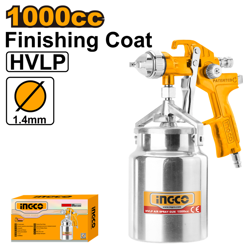 INGCO ING-ASG2101 BOYA TABANCASI HVLP 1000CC ALTTAN DEPO