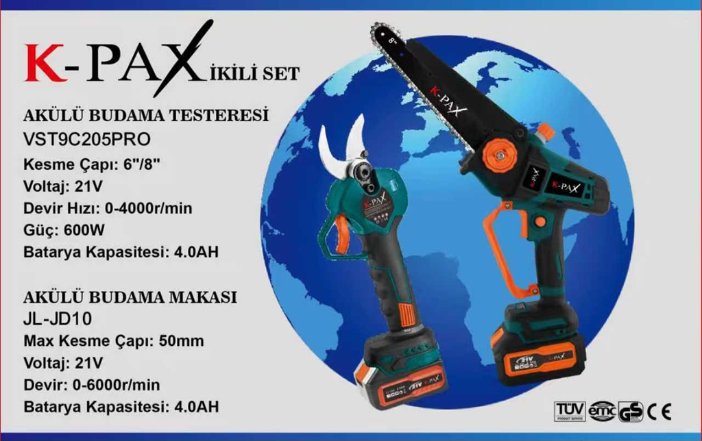 K-PAX 2 Lİ BUDAMA SETİ (50MM MAKAS+20CM TESTERE OTOMATİK)