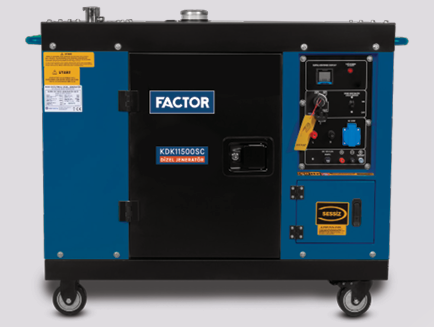 FACTOR KDK11500SC KABİNLİ MARŞLI MONOFAZE DİZEL JENERATÖR