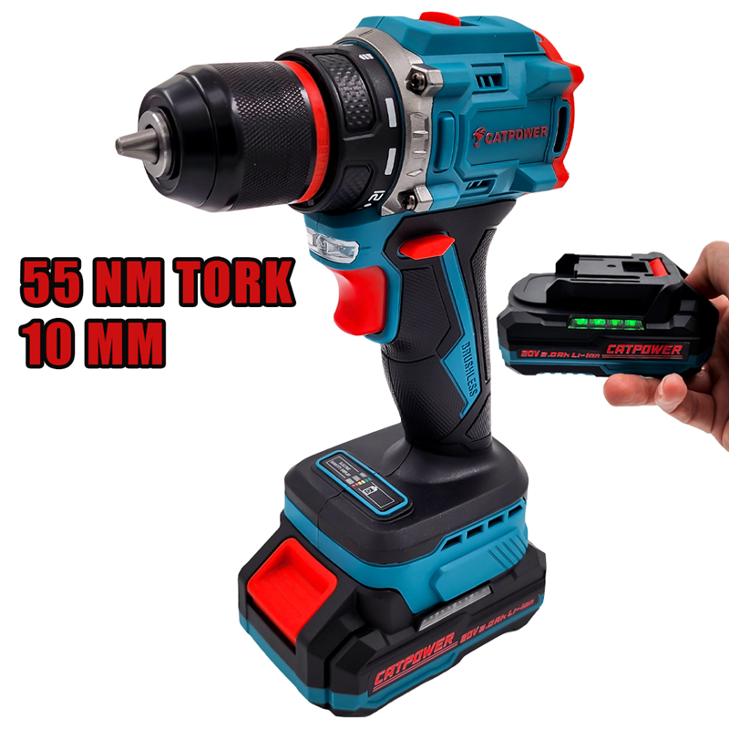 CATPOWER CAT1010 KÖMÜRSÜZ AKÜLÜ VİDALAMA Li-ion (SET) 10 MM 20V 2.0 Ah