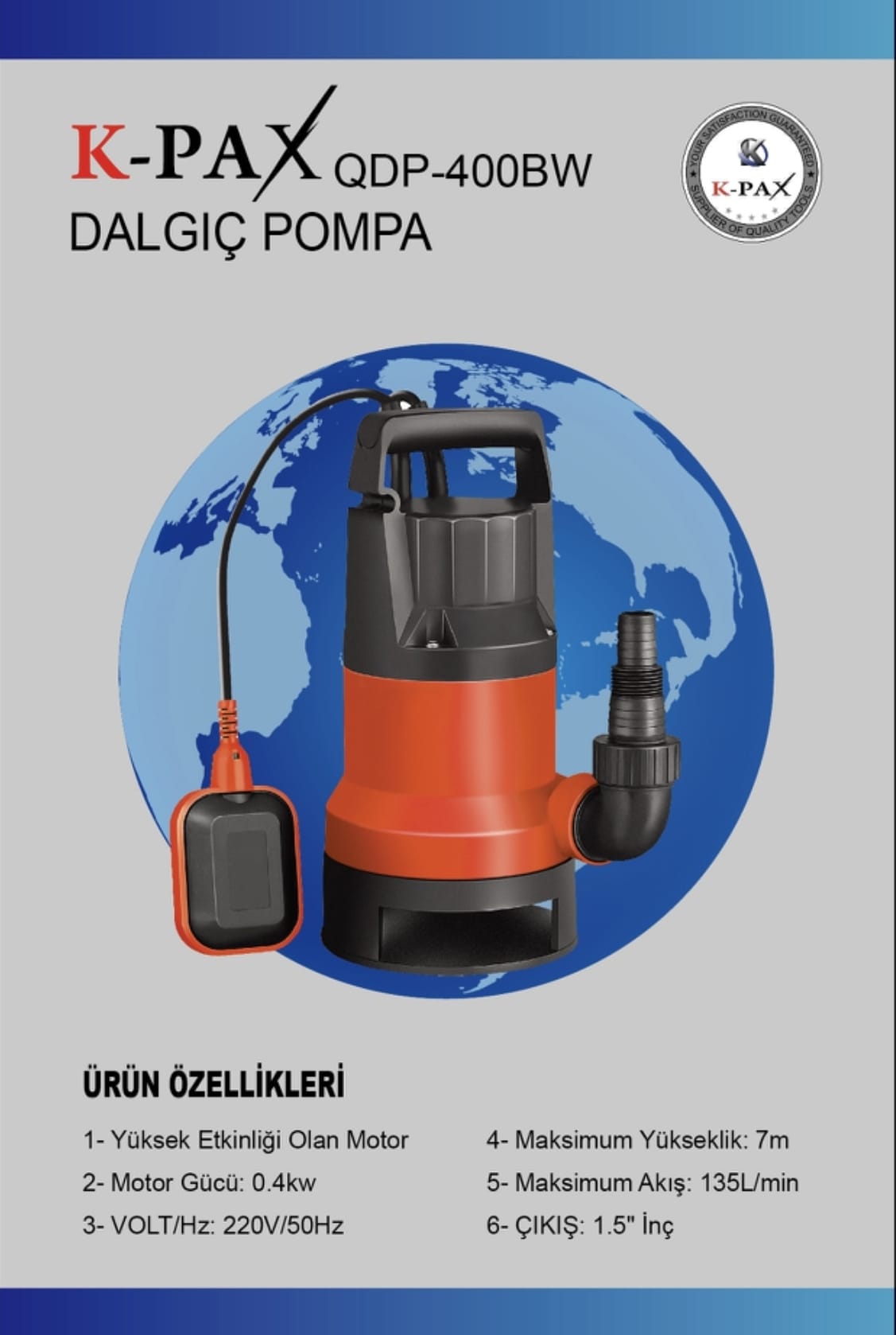 K-PAX QDP-400BW 400 WATT DALGIÇ POMPA