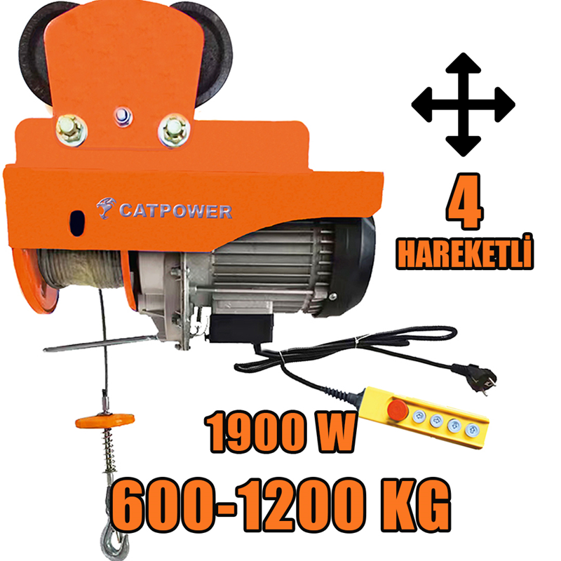 CATPOWER CAT7760 ELEKTRİKLİ VİNÇ 600-1200 KG 1900W