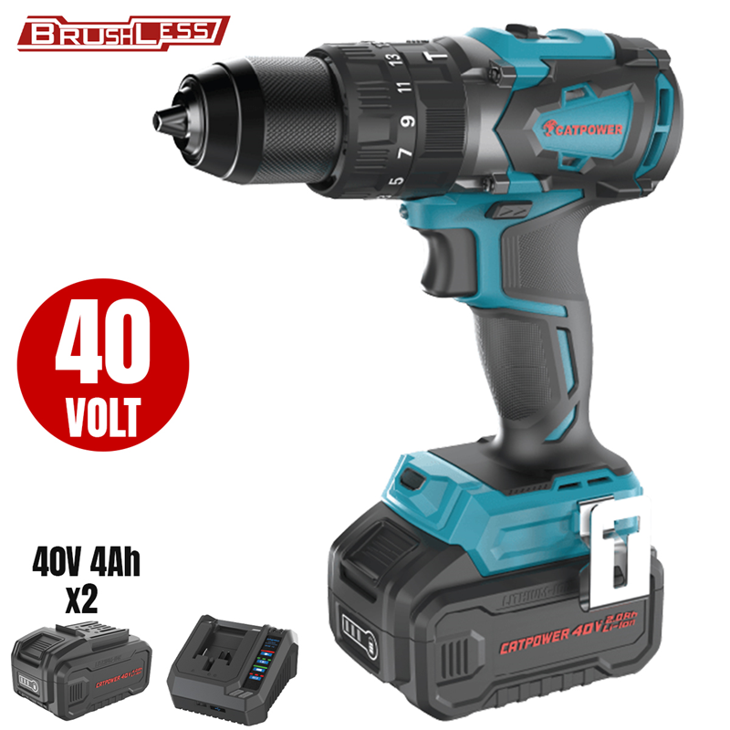 CATPOWER CAT4401SET KÖMÜRSÜZ AKÜLÜ DARBELİ VİDALAMA Lİ-İON 40V 90NM +( 4.0 ah AKÜ 2 ADET)+(Hızlı Şarj Cihazı)