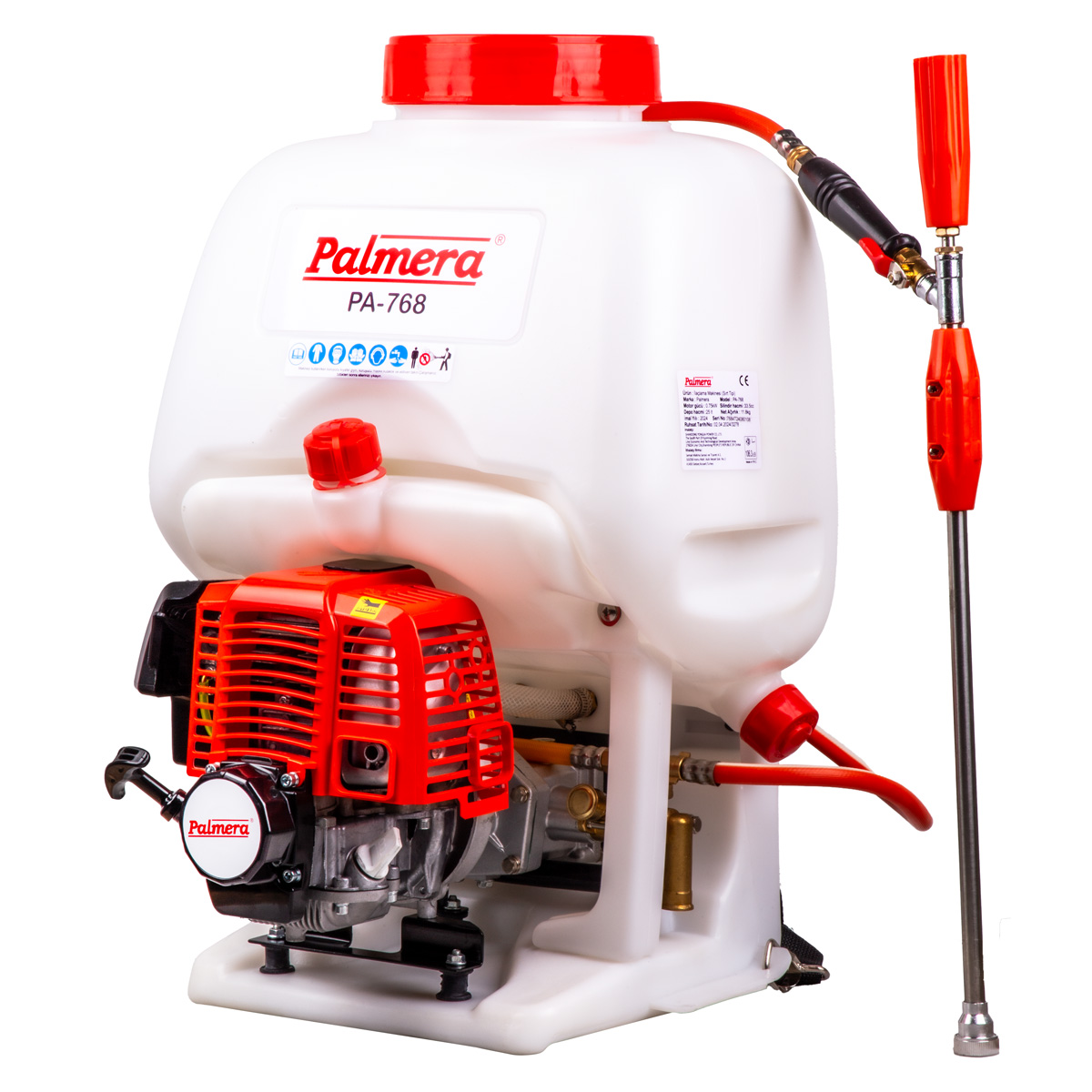 PALMERA PA-768 EUR5 4T SIRT İLAÇLAMA MAKİNESİ 1Hp 25Lt YÜKSEK BASINÇLI