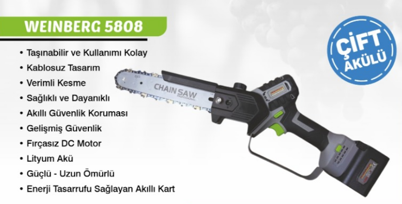 WEİNBERG 5808  8" AKÜLÜ ZİNCİRLİ TESTERE