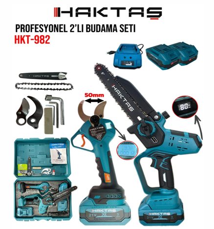 HAKTAŞ HKT-982 2Lİ EKO BUDAMA SETİ (50MM MAKAS + 8" TESTERE )
