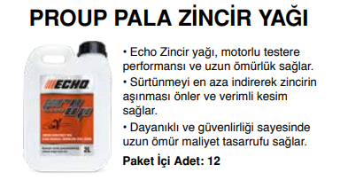 ECHO PROUP PALA ZİNCİR YAĞI