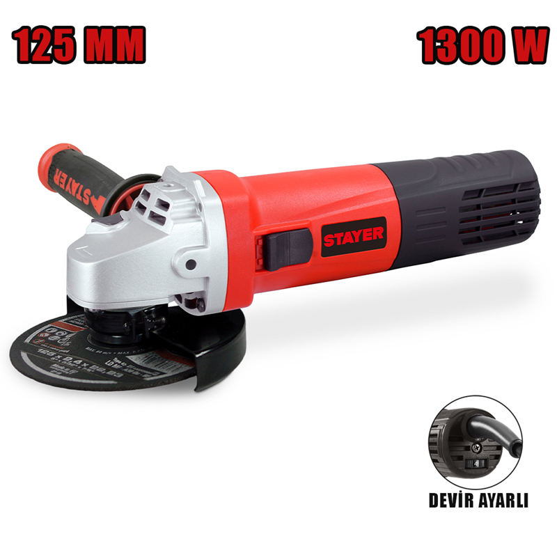 STAYER STY-SAB1351CS DEVİR AYARLI AVUÇ TAŞLAMA 125mm 1300W
