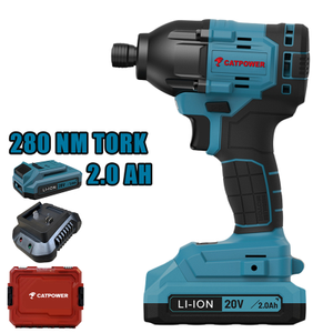 CATPOWER CAT4222 AK�L� TORKLU V�DALAMA Li-ion (MAK�NE) K�M�RS�Z 20V +( 2.0 ah AK� 2 ADET)+(H�zl� �arj Cihaz�)