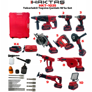 HAKTA� HKT-1025 AK�L� 10 LU SET (SOMUN+SPREL+MATKAP+H�LT�+DEKUPAJ+SUNTA+T�LK�+LED+YIKAMA+HAVA K�R���)