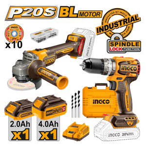 INGCO ING-CKLI20273E K�M�RS�Z L�-�ON AK�L� 2 L� KOMBO SET - AK�L� MATKAP VE AVU� TA�LAMA 20V 2.0/4.0 Ah