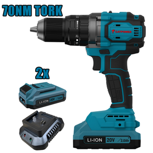 CATPOWER CAT4212 AK�L� DARBEL� V�DALAMA Li-ion 70NM (MAK�NE) K�M�RS�Z 13 MM +( 2.0 ah AK� 2 ADET)+(H�zl� �arj Cihaz�)