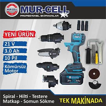 Murcell ok Fonksiyonlu Akl Set Spiral+Matkap+Somun Skme+Testere
