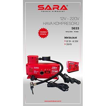SARA S633 12 V-220 V HAVA KOMPRESR