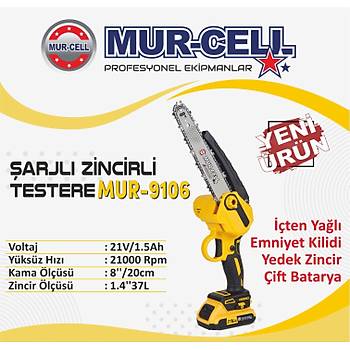 Murcell Mur-9106 Akl Zincirli Testere 20 cm 22 di 5 Pilli + Zincir Hediyeli