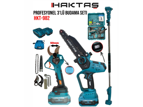 Denizli HAKTAŞ HKT-982+ 3LÜ EKO BUDAMA SETİ (50MM MAKAS + 8