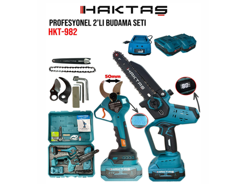 Denizli HAKTAŞ HKT-982 2Lİ EKO BUDAMA SETİ (50MM MAKAS + 8