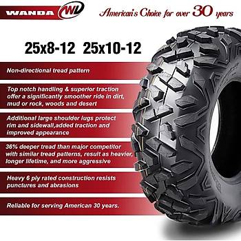 Wanda Set 25x8-12 ve 25x10-12 P350 6PR Atv n Arka Takm