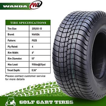 Wanda 20.5x8.00-10 P825 10PR  Golf Arabası Lastiği