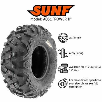 SunF 20X10-8 A051 Power II 6PR Atv Arka Lastik