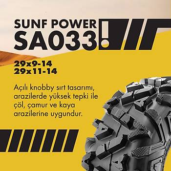 SunF Set 29x9-14 ve 29X11-14  A033 Power ATV-UTV Lastik Takm n-Arka