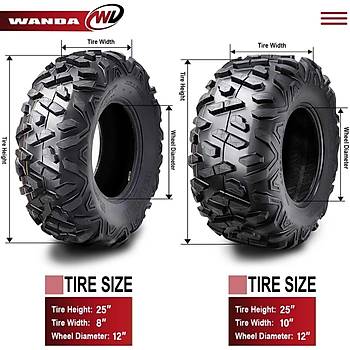 Wanda 25x10.00-12 P350 6PR Atv Arka Lastik